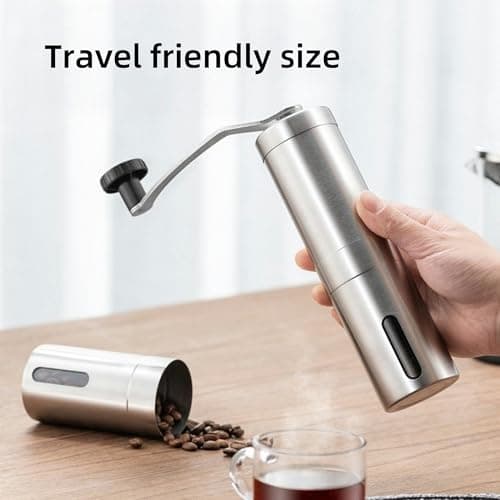Jogcaw Manual Coffee Grinder, Multi Adjustable Settings, Portable Hand Coffee Grinder with Ceramic Burr & Detachable Hand Crank for Travel, Camping, Office, Espresso, Pour-Over and More — view 5