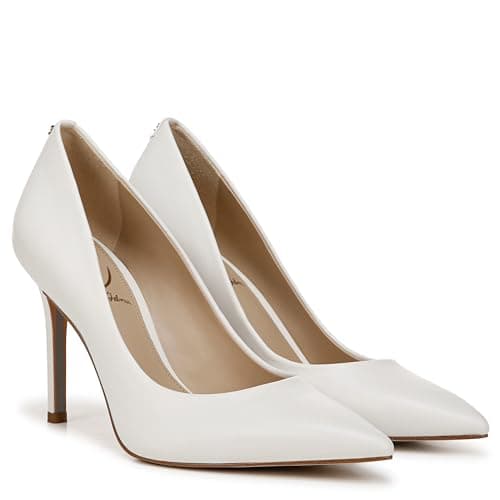 Sam Edelman Women's Hazel Pump, Bright White Leather, 7 Medium US, Bright White, 7 — view 3