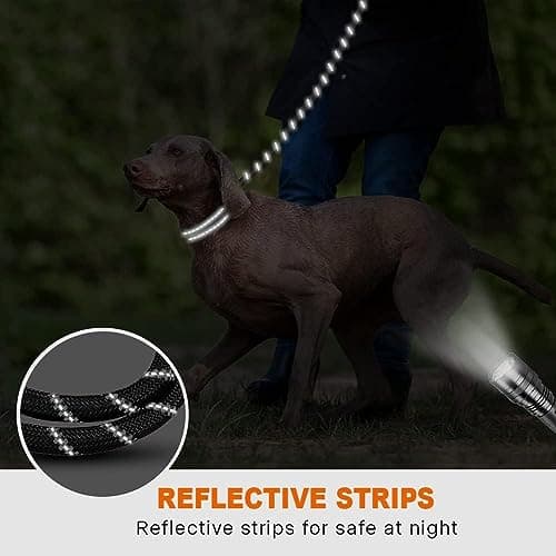 Taglory Rope Dog Leash for Medium Large Dogs, 4 FT Padded Handle, Black — view 4