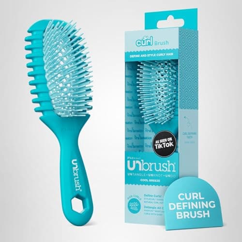 FHI Heat UNbrush Curl Defining Brush — Wavy, Coily, and Curly Hair Brush with DuoFlex Bristles & StyleCurl Handle — for Gentle Detangling & Faster Styling on Wet Hair - Cool Breeze — view 12