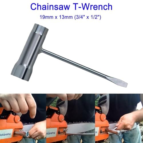 Chainsaw T-Wrench 19mm x 13mm (3/4" x 1/2") And T-Handle T27 Torx Screwdriver Fit for Stihl Makita Husqvarna Dolmar Partner Echo Jonsered Poulan Chainsaws — view 3