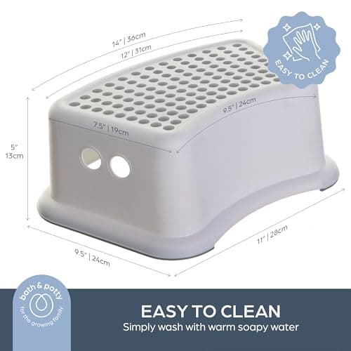 Dreambaby - Toddler Step Stool With Non Slip Base, Kids Step Stool for Bathroom, Potty Training and Kitchen - Grey Dots — view 3