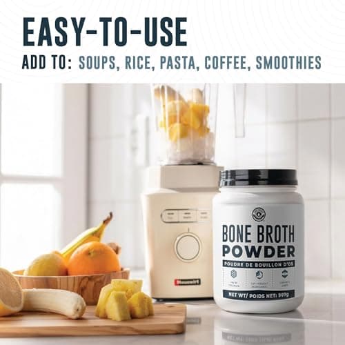 Beef Bone Broth Powder - 21g Protein & 16g Collagen - Grass-Fed Bone Broth Protein Powder - Unflavoured, Single Ingredient & No Additives - Keto, Paleo, Dairy-Free & Non-GMO - 907g (41 Servings) — view 5