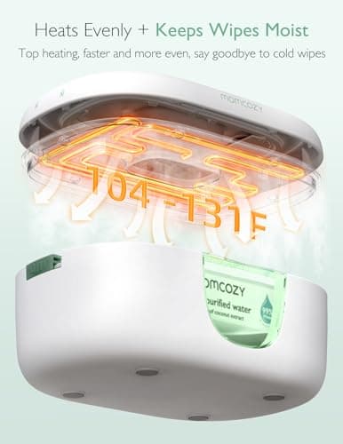Momcozy Baby Wipe Warmer, Innovative Spring Design, Large Capacity Wipes Dispenser, Fast and Even Heating, 4 Modes of Temperature Heating Control, Diaper Wipe Warmer with Night Light — view 2