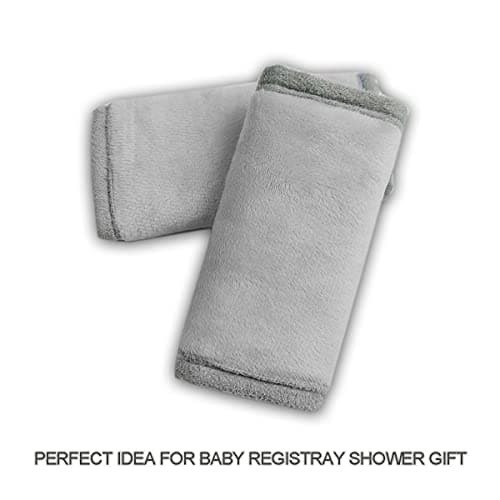 Car Seat Strap Covers for Baby Kids, Seat Belt Covers Strap Pads Cushion for boy Girl, Protect Neck and Shoulder rubbing, Anti-Slip Design, Universal for Stroller/Carrier/Pushchair Grey — view 5