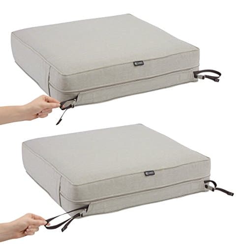 Classic Accessories 60-078-011001-RT Montlake Patio Seat Cushion Slip Cover, Heather Grey, 25" x 27" x 5" Thick — view 4