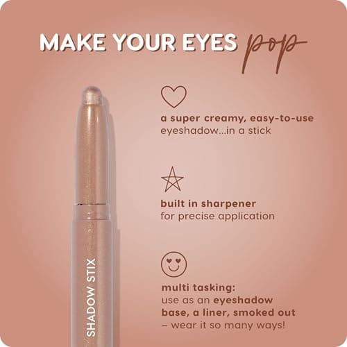 ColourPop Shadow Stix - Cream Eyeshadow Stick with Long-Lasting Color - Multi-Use Cream Makeup with a Built-In Sharpener & Precise Tip for Easy Application - Socialite (0.05 oz) — view 3