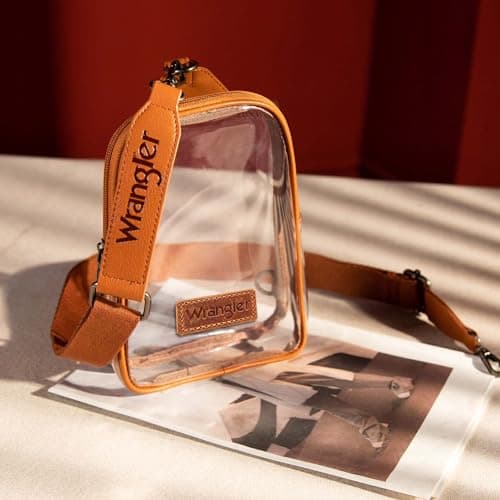 Wrangler Crossbody Clear Sling Bags for Women Stadium Approved Cross Body Purse with Detachable Strap for Sports Events Concerts WG-HB-87-226BR — view 5