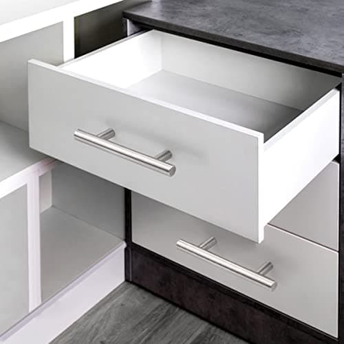 Probrico (30 Pack 3 Inch Hole Centers Kitchen Cabinet Handles Euro T Bar Cabinet Pulls Stainless Steel Kitchen Drawer Handles Brushed Nickel Furniture Dresser Cabinet Hardware, 5 Inch Total Length