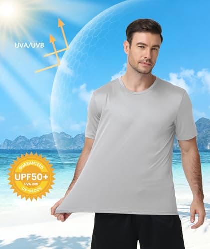 ZITY Classic Tshirt for Men- UPF 50+ Sun Protection 5 Pack Men's Rash Guard Short Sleeve Moisture Wicking Athletic Shirts Z04 L — view 4