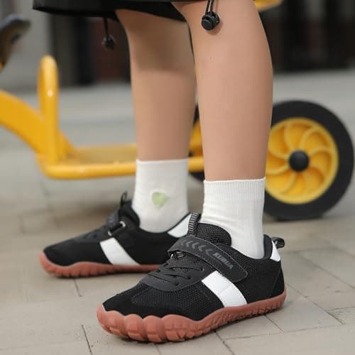 KUBUA Kids Barefoot Shoes Boys Girls Sneakers Lightweight Durable Tennis Shoes School Gym Sports Black 13 Little Kid — view 7