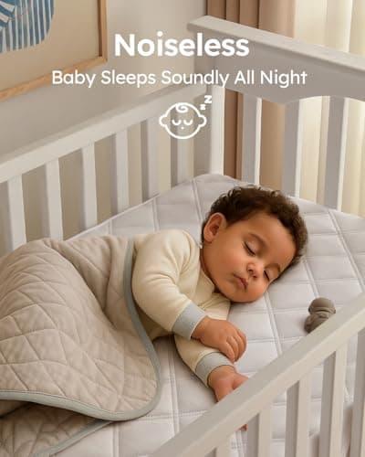 Yoofoss Waterproof Crib Mattress Protector 2 Pack, Quilted Crib Mattress Pad Cover Ultra Soft and Breathable, Machine Washable Toddler Mattress Protector for Standard Baby Crib Size 52''x28'' — view 4