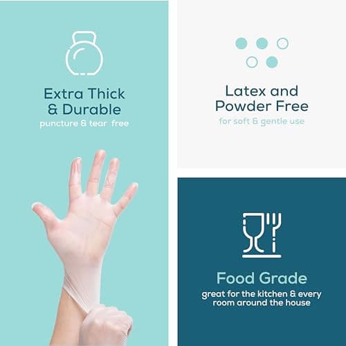 GUSTO Disposable Vinyl Gloves [100 Count] Medium — view 3