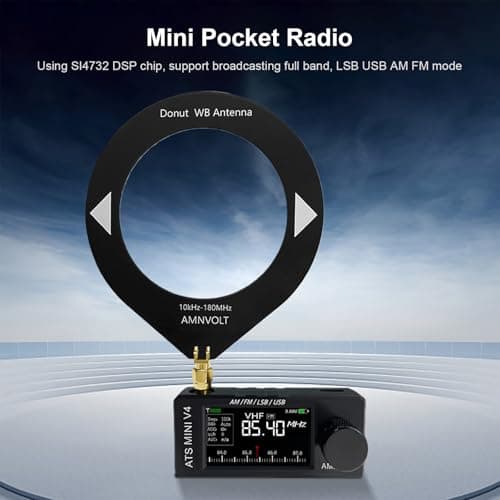 AMNVOLT V4 ATS MINI DSP Radio, Si4732 ESP32-S3 Full-Band Radio with Headphone Amplifier, 1.9" IPS Screen AM/FM/LSB/USB Receiver for Outdoor Adventures, Travel, and Daily Use — view 4