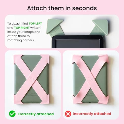 Strapsicle Silicone Hand Straps, Accessory for Kindle Paperwhite 6.8–7" (2021–2024) and Kobo Aura HD, 2‑Pack, Lilac — view 5