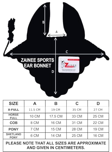 Zainee Sports Handmade Crochet Horse Fly Bonnet – Ear Bonnet Fly Veil for Horses, Breathable Ear Net – Pony, Cob, Full & x-Full (Lime Green, Extra - Full) — view 3