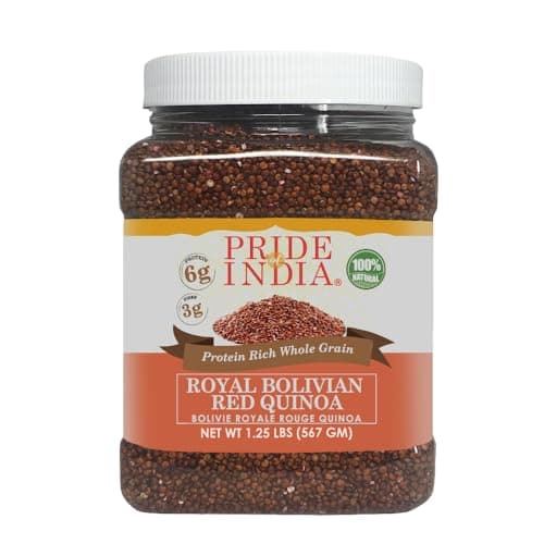 Pride Of India - Natural Red Royal Quinoa - 100% Bolivian Superior Grade Protein Rich Whole Grain, 1.5 Pound (24oz) Jar