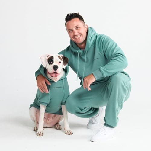 Spark Paws Dog Hoodie – Premium Dog Sweater for Small, Medium, and Large Dogs | Warm Outfits for French Bulldogs, Pitbull, Puppy, Winter Jacket Alternative - Teal - 2XL — view 4