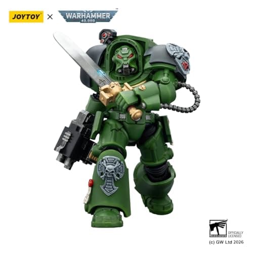 JOYTOY Action Figures Warhammer 40K Terminator Squad 1/18 Movable Model Collectible Figurine Ages 15+ (Salamanders Terminator 1 with Power Sword and Storm Bolter) — view 3