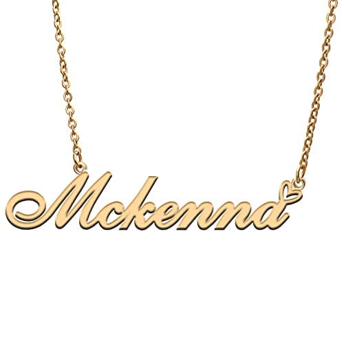 RONKAH Mckenna Custom Personalized Name Necklace Pendant Necklace with Heart Customized Necklace Best Gift for Women Christmas Valentine's Day Mother's Day Birthday AU
