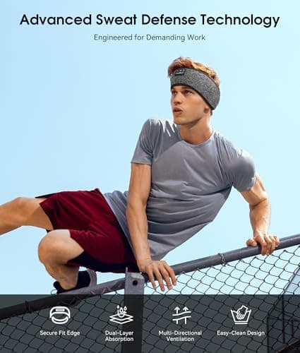MUSICOZY Bluetooth 5.4 Sleep Headphones Headband, Wireless Sleeping Headphones Sleep Mask Earbuds IPX6 Waterproof for Side Sleepers Workout Running Insomnia Travel Yoga Cool Tech Gadgets Unique Gift — view 2