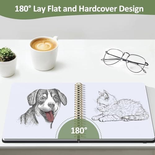 Forvencer 2 Pack Blank Spiral Notebook, 8"x 5.6"Hardcover Sketch Book — view 3