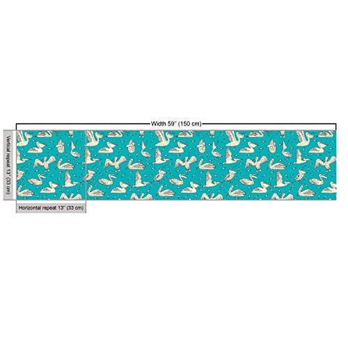 Lunarable Pelican Fabric by The Yard, Aquatic Nature Theme Birds and Little Fish on Ocean Inspired Background, Decorative Fabric for Upholstery and Home Accents, 1 Yard, Black Cream — view 2