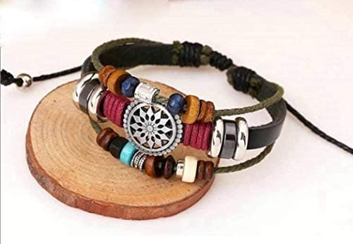 OYEFLY Vintage Bohemia Beaded Bracelet, Multilayer Hand Woven Wristbands, Hemp Cords Wrap Bracelet Jewelry for Men and Women (Black) — view 3