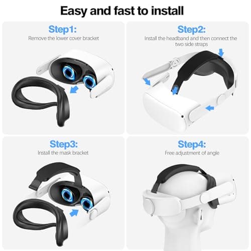 VZNEK Head Strap Compatible with Oculus Quest 2,Meta Quest 2 Accessories Adjustable Elite Strap Replacement for Enhanced Comfort Support and Gaming Immersion in VR (Without Battery) — view 3