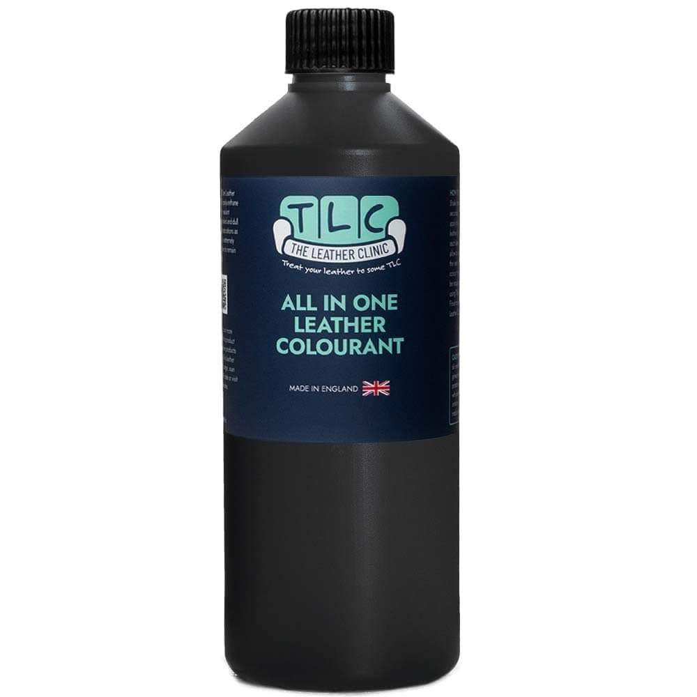 The Leather Clinic All in One Leather Colourant | Self Seal Leather Dye Repair Paint | Recolour Furniture, Sofas, Car Seats (Black, 250ml)