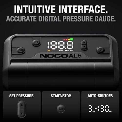 NOCO Air AL5: Cordless Tire Inflator – Portable Rechargeable Air Compressor with USB-C – 17 LPM Inflates 0–40 PSI in 7 Minutes – Digital Gauge + Auto-Shutoff – For Tires up to 31-Inches — view 5