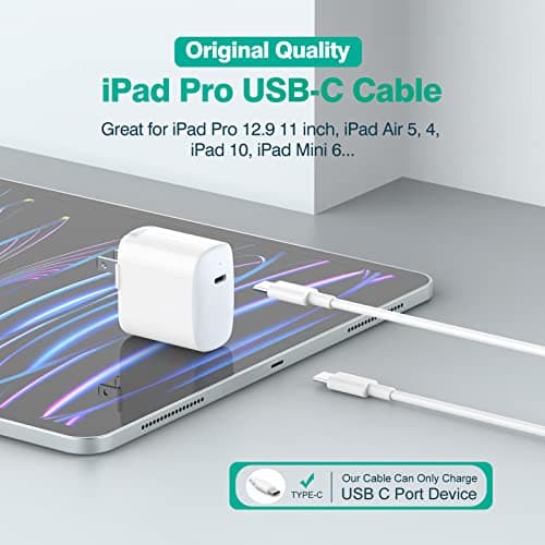 IFEART USB C to USB C Cable for MacBook Air MacBook Pro Charger, iPad Pro 13 12.9 11 inch, iPad Air 5 4, Mini 6, iPhone 17 16 15 Pro Max, Pixel, USBC Type C Fast Charging Cord 6.6FT — view 3