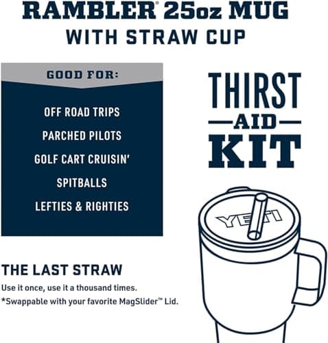 YETI Rambler 25 oz Straw Mug, Vacuum Insulated, Stainless Steel, Moon Dust — view 2