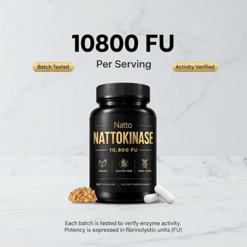 Nattokinase 10800 FU Supplement, 60 Capsules