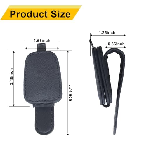 Yuoyar Magnetic Leather Sunglasses Holder for Car, 2 Packs (Black) — view 6