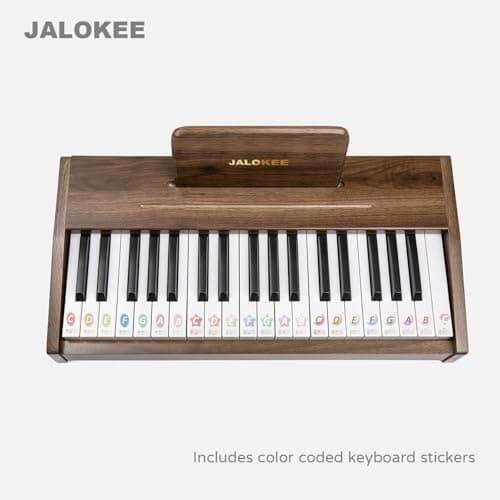 JALOKEE Kids Piano Keyboard, Digital Piano for Kids, Music Educational Instrument Toy, Wood Piano for Toddlers Girls Boys (Walnut, 37 Keys) — view 3