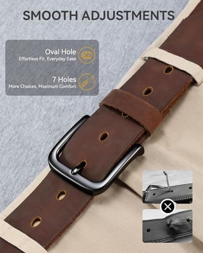 CHAOREN Mens Belts Leather - 35mm Genuine Leather Belts for Men - Ideal Match for Casual Jeans — view 5