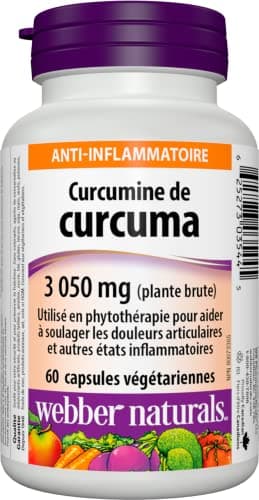 Webber Naturals Turmeric Curcumin, 95% Curcuminoids, 60 Capsules, Anti-Inflammatory Support, Vegan