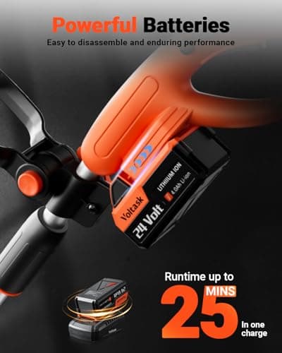 VOLTASK Cordless Snow Shovel, 24V | 13-Inch | 4-Ah Cordless Snow Blower, Battery Snow Blower with Directional Plate & Adjustable Front Handle (4-Ah Battery & Quick Charger Included) — view 5