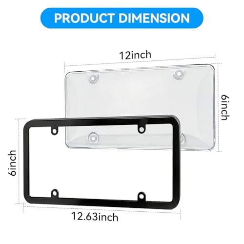 Bulgery Clear License Plate Covers 2 Pack with 1 Extra Spare, Shatterproof & Anti-Yellowing Car Tag Protectors, 100% Street Legal License Plate Holders with Anti-Rattle Pads & Hardware — view 6