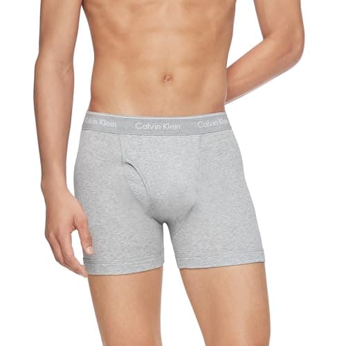 Calvin Klein Men's Cotton Classics 3-pack Boxer Brief, 3 Grey Heather, Large — view 4