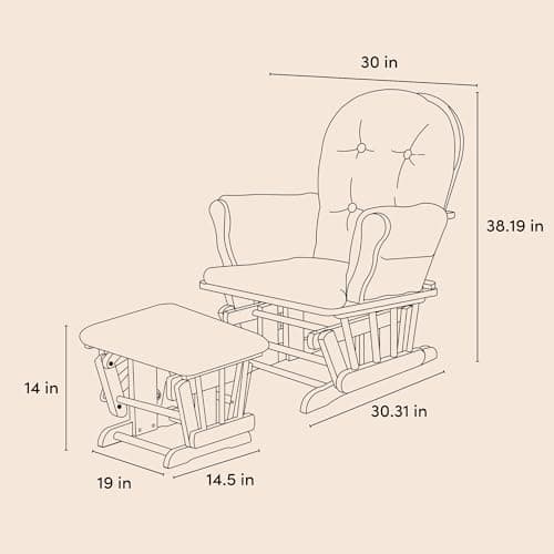 Storkcraft Premium Hoop Glider & Ottoman (Natural/Beige) — GREENGUARD Gold Certified Nursery Glider, Solid Wood Craftsmanship, Smooth-Gliding Nursery Chair and Ottoman, Award-Winning — view 8