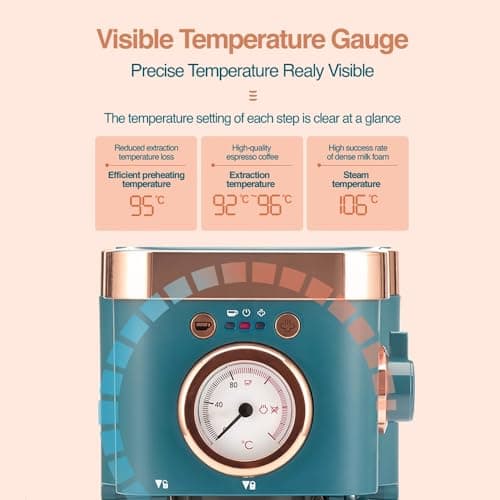 Deluxe Semi-Automatic Coffee Maker with Steam Milk Frother — view 5