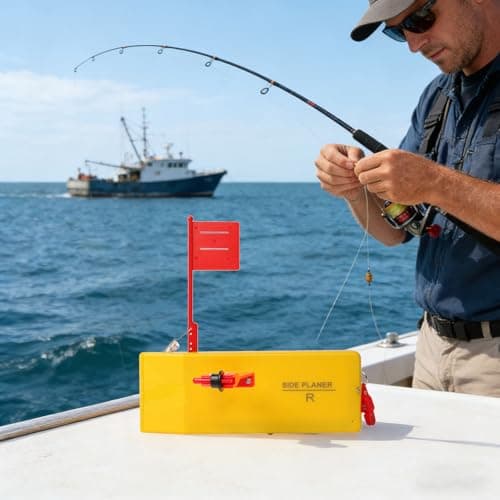 Planer Boards for Fishing Trolling, 12 x 4 Inches Planer Board Quick Grip Snap Release for Trolling Boat Fishing Towing, Inshore Offshore Trolling Dragging (Left+Right)