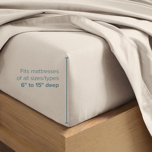 Bare Home Queen Sheet Set - 1800 Ultra-Soft Microfiber Queen Bed Sheets - Double Brushed - Deep Pockets - Easy Fit - 4 Piece Set - Bed Sheets (Queen, Wheat) — view 4