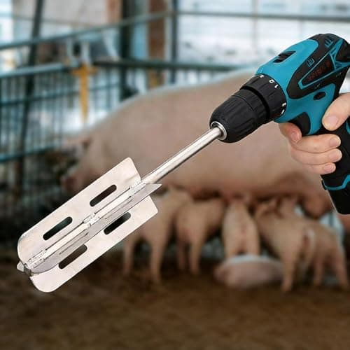 BLUEZURA Pig Hair Removal Tool for Power Drill - Livestock Hair Scraper, Pig Hair Remover with Metal Blade, Labor-Saving Efficient Hair Removal Tool for Pigs Sheep Cattle (1pc) — view 2