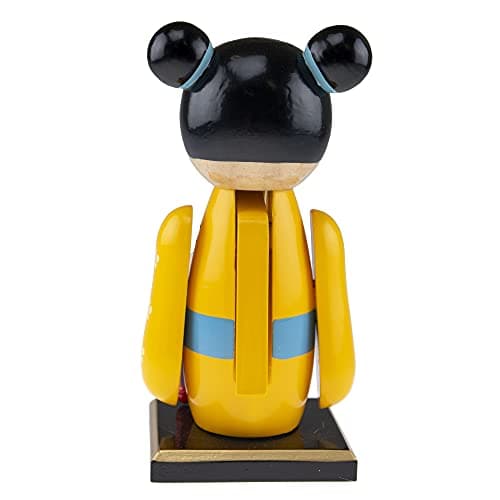 Clever Creations Yellow Kimono Doll 7 Inch Chubby Wooden Nutcracker, Festive Christmas Décor for Shelves and Tables — view 4