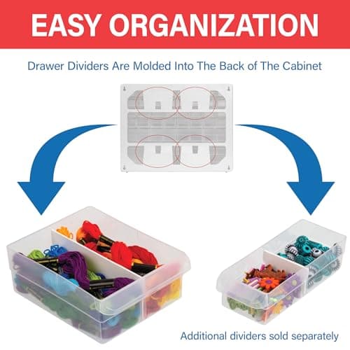 Akro-Mils 44-Drawer Plastic Drawer Storage Cabinet for Garage Organization, Bead Organizer, Building Bricks Storage, Teacher Toolbox, Makeup Organizer, 20" W x 6" D x 16" H, 10144 Black — view 4
