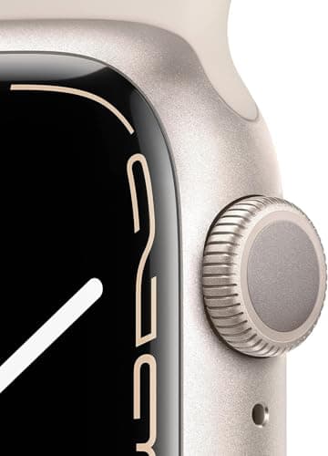 Apple Watch Series 7 (GPS, 41mm) Starlight Aluminum Case with Starlight Sport Band, Regular (Renewed) — view 5
