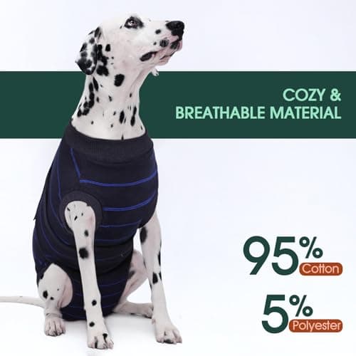 Kuoser Recovery Suit for Dogs, Female Male Dog Onesie for Spay Neuter, Anti Licking Dog Surgery Recovery Suit Soft Dog Bodysuit for Small Medium Large Dogs, Substitute E-Collar & Cone — view 3